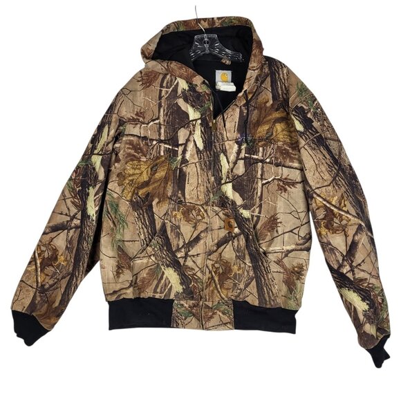 Carhartt Other - Vintage Carhartt Camoflauge Jacket Coat Men's Medium Realtree Hooded Hunting